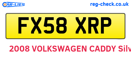 FX58XRP are the vehicle registration plates.