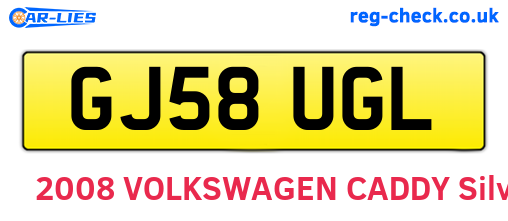 GJ58UGL are the vehicle registration plates.