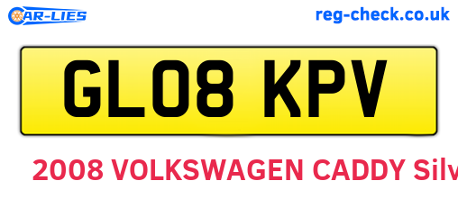 GL08KPV are the vehicle registration plates.