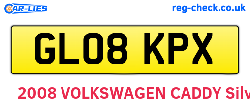 GL08KPX are the vehicle registration plates.