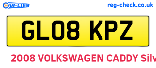 GL08KPZ are the vehicle registration plates.