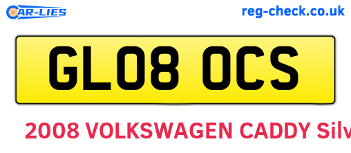 GL08OCS are the vehicle registration plates.