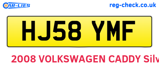 HJ58YMF are the vehicle registration plates.