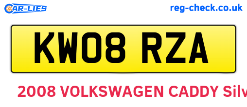 KW08RZA are the vehicle registration plates.