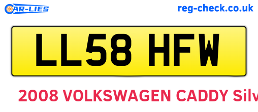 LL58HFW are the vehicle registration plates.
