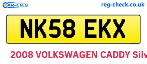 NK58EKX are the vehicle registration plates.