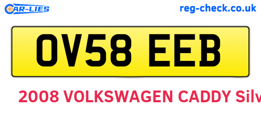 OV58EEB are the vehicle registration plates.