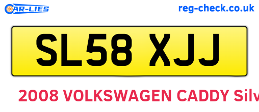 SL58XJJ are the vehicle registration plates.