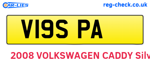 V19SPA are the vehicle registration plates.