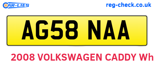 AG58NAA are the vehicle registration plates.