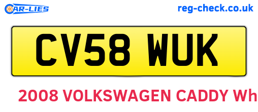 CV58WUK are the vehicle registration plates.