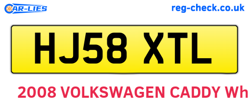 HJ58XTL are the vehicle registration plates.