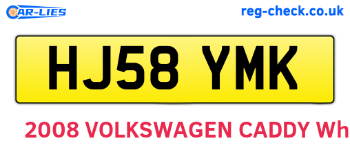 HJ58YMK are the vehicle registration plates.
