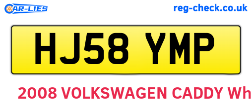HJ58YMP are the vehicle registration plates.