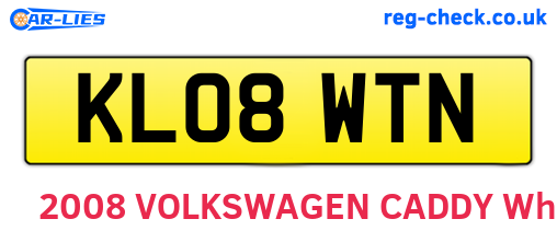 KL08WTN are the vehicle registration plates.