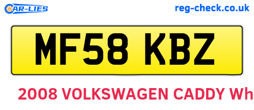 MF58KBZ are the vehicle registration plates.