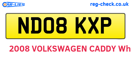 ND08KXP are the vehicle registration plates.