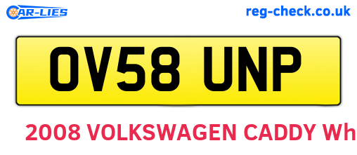 OV58UNP are the vehicle registration plates.