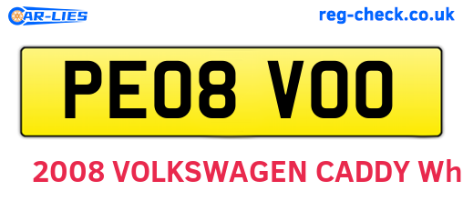 PE08VOO are the vehicle registration plates.