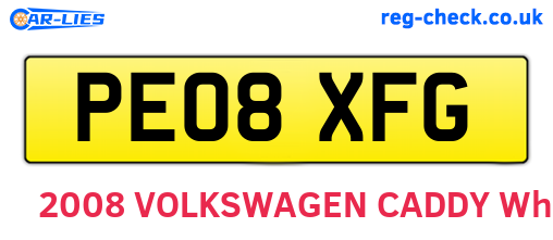 PE08XFG are the vehicle registration plates.
