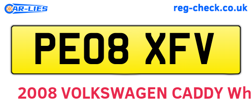 PE08XFV are the vehicle registration plates.