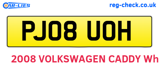 PJ08UOH are the vehicle registration plates.