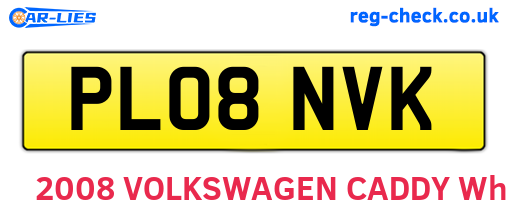 PL08NVK are the vehicle registration plates.