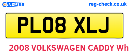 PL08XLJ are the vehicle registration plates.