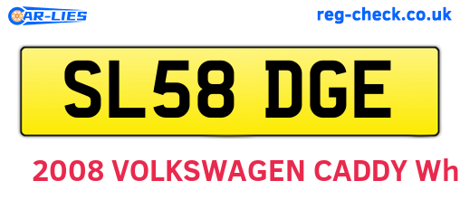 SL58DGE are the vehicle registration plates.