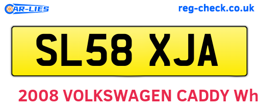 SL58XJA are the vehicle registration plates.