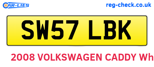 SW57LBK are the vehicle registration plates.