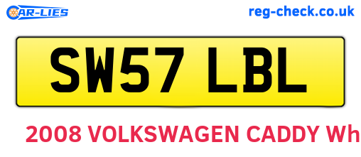 SW57LBL are the vehicle registration plates.
