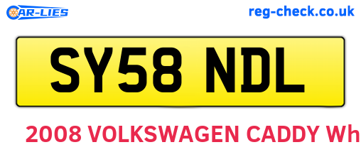SY58NDL are the vehicle registration plates.