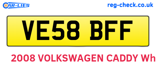 VE58BFF are the vehicle registration plates.