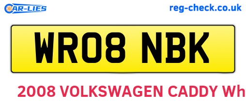 WR08NBK are the vehicle registration plates.
