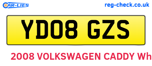 YD08GZS are the vehicle registration plates.
