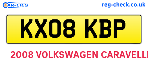 KX08KBP are the vehicle registration plates.