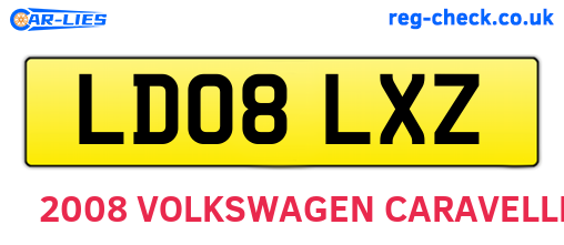 LD08LXZ are the vehicle registration plates.