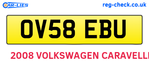 OV58EBU are the vehicle registration plates.