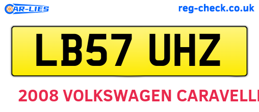 LB57UHZ are the vehicle registration plates.