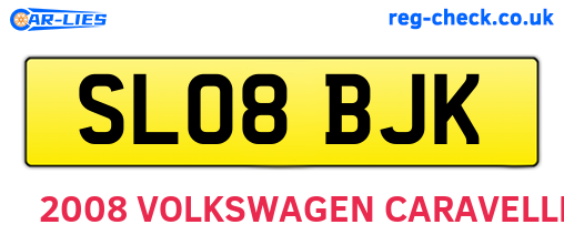 SL08BJK are the vehicle registration plates.