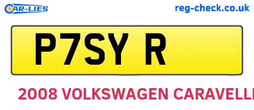 P7SYR are the vehicle registration plates.