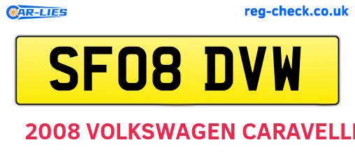 SF08DVW are the vehicle registration plates.