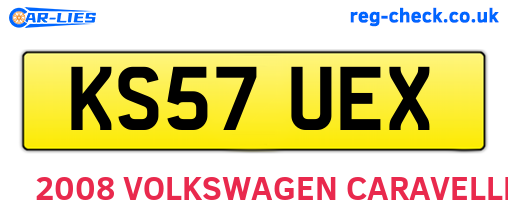 KS57UEX are the vehicle registration plates.