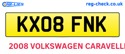 KX08FNK are the vehicle registration plates.