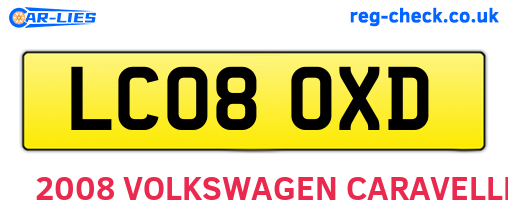 LC08OXD are the vehicle registration plates.