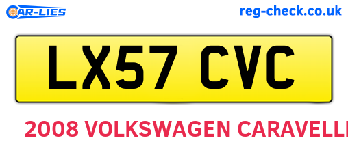 LX57CVC are the vehicle registration plates.