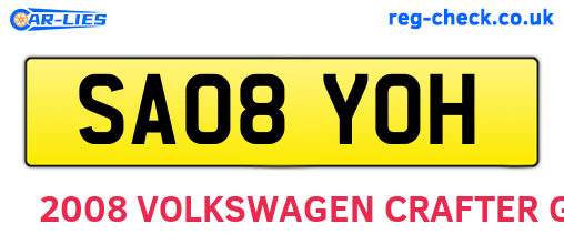 SA08YOH are the vehicle registration plates.