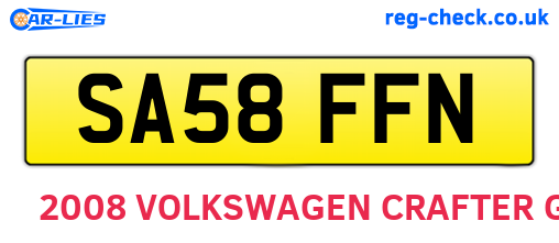 SA58FFN are the vehicle registration plates.