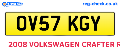 OV57KGY are the vehicle registration plates.